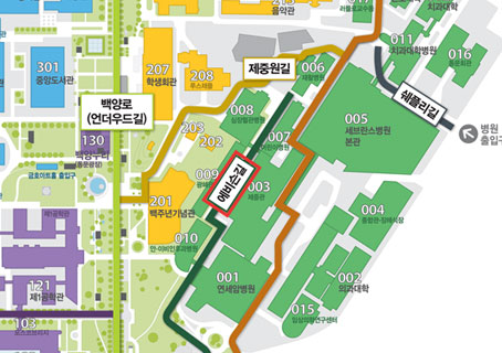 에비슨길 지도